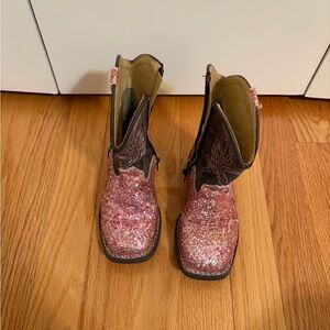 Roper Cowgirl Pink Sparkly Kids Boots Size 8